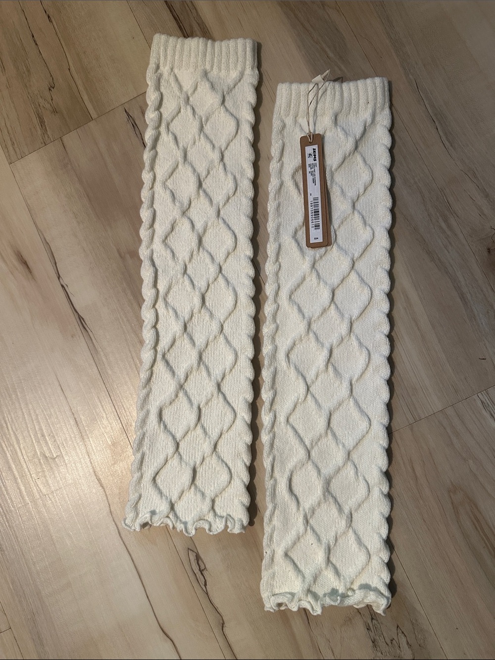 SKIMS Ivory Cable Knit Leg Warmers NWT